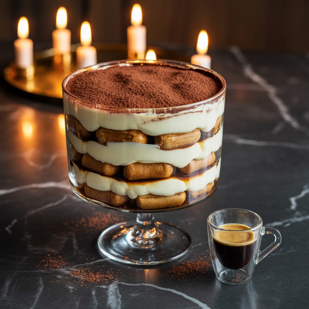 Classic Italian tiramisu with espresso and mascarpone